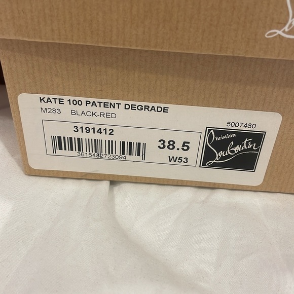 Brand new Christian Louboutin Kate 100 patent black and red ombré heels - Picture 6 of 8
